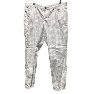 AJ Andrea Jovine size 16 bright white black polka dot cropped pants.